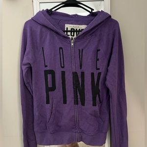 Love Pink Zip Up Hoodie